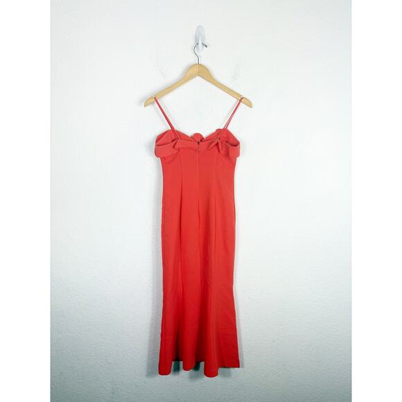 Likely Johnna Sweetheart Neckline Midi Dress Size 0 Orange Cocktail Wedding - Picture 13 of 14